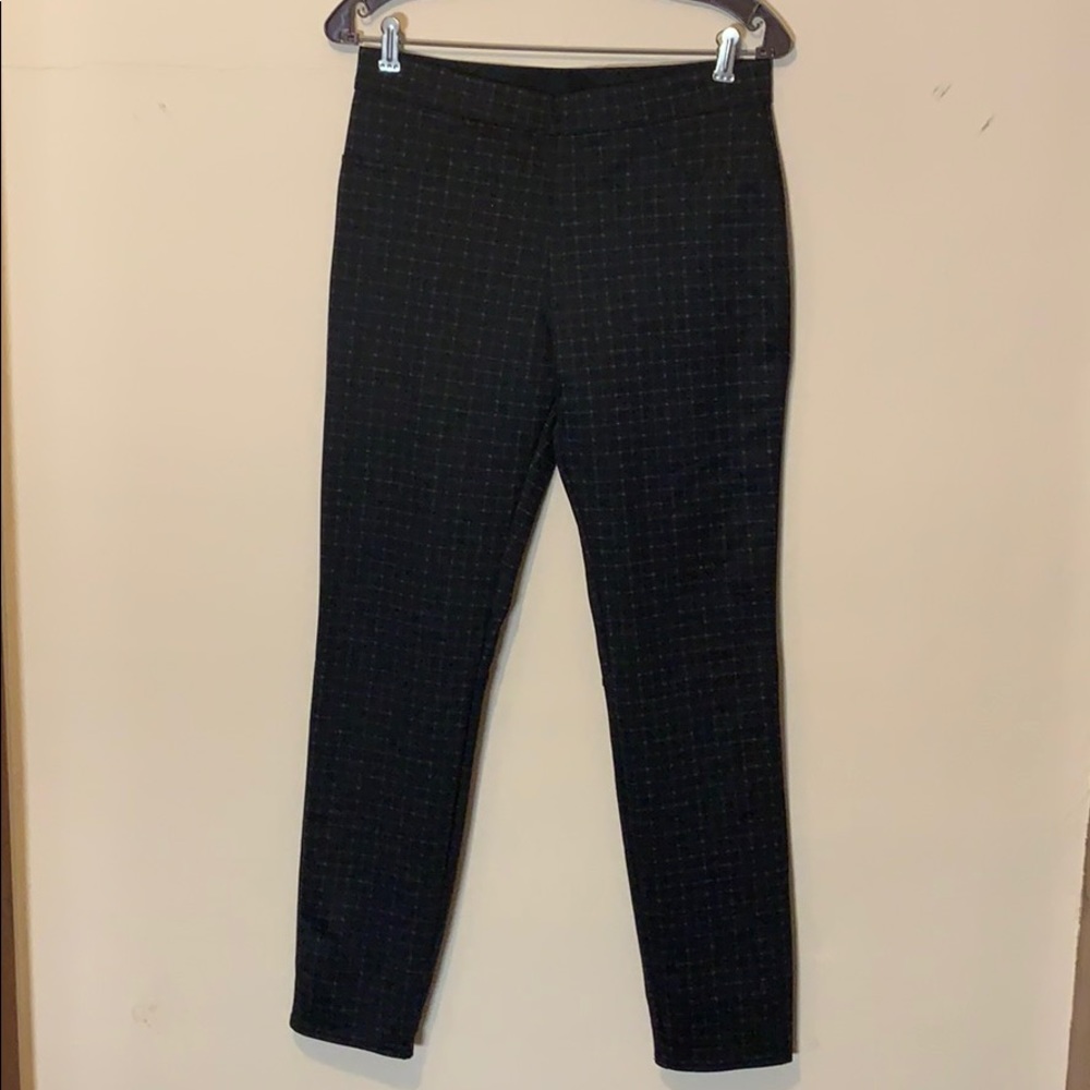 Max Studio square print black pants, L